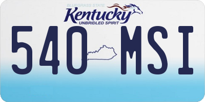 KY license plate 540MSI