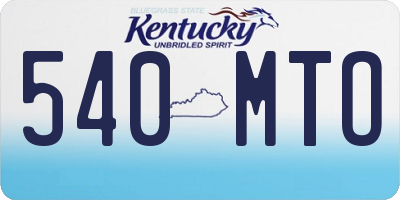 KY license plate 540MTO