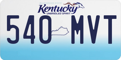 KY license plate 540MVT