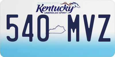 KY license plate 540MVZ