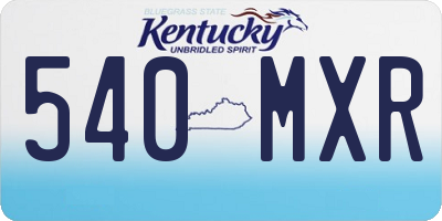 KY license plate 540MXR