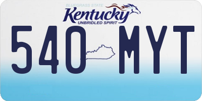 KY license plate 540MYT