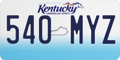 KY license plate 540MYZ