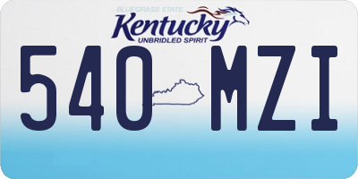 KY license plate 540MZI