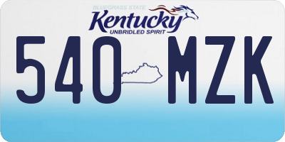 KY license plate 540MZK