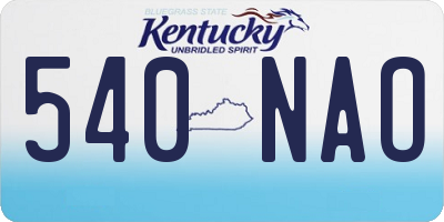 KY license plate 540NAO