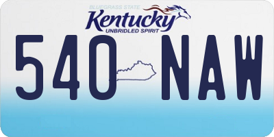KY license plate 540NAW