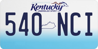 KY license plate 540NCI
