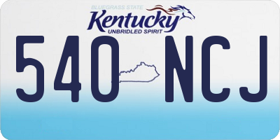 KY license plate 540NCJ