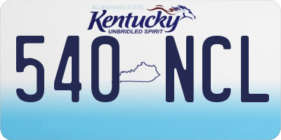 KY license plate 540NCL