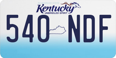 KY license plate 540NDF