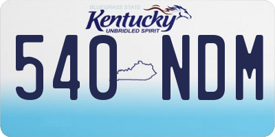 KY license plate 540NDM