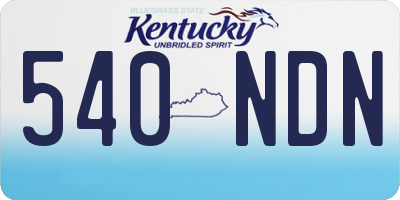 KY license plate 540NDN