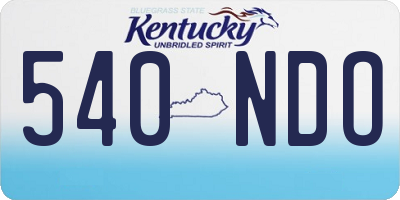 KY license plate 540NDO