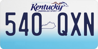 KY license plate 540QXN