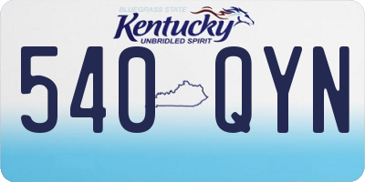 KY license plate 540QYN