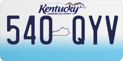 KY license plate 540QYV