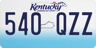 KY license plate 540QZZ