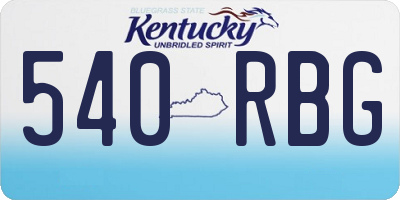 KY license plate 540RBG