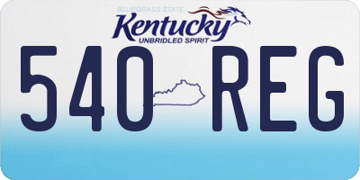 KY license plate 540REG