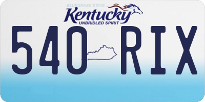 KY license plate 540RIX