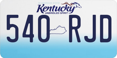 KY license plate 540RJD