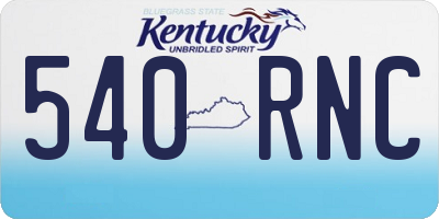 KY license plate 540RNC