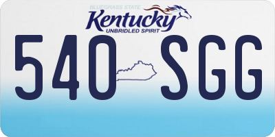 KY license plate 540SGG