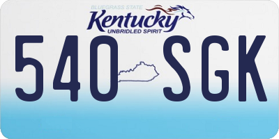 KY license plate 540SGK