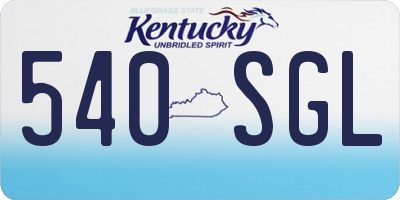 KY license plate 540SGL