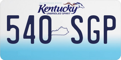 KY license plate 540SGP