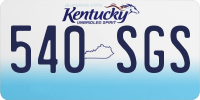 KY license plate 540SGS