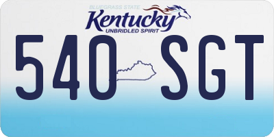 KY license plate 540SGT