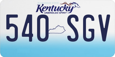 KY license plate 540SGV