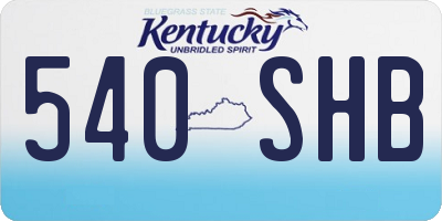 KY license plate 540SHB