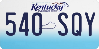 KY license plate 540SQY