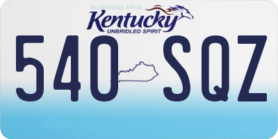 KY license plate 540SQZ