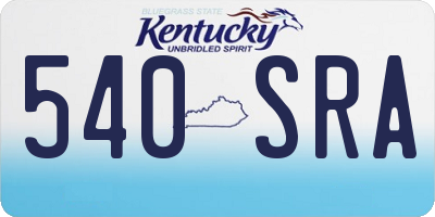 KY license plate 540SRA