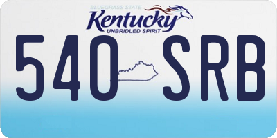KY license plate 540SRB