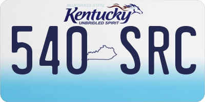 KY license plate 540SRC