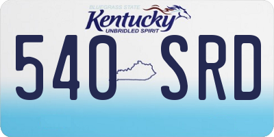 KY license plate 540SRD