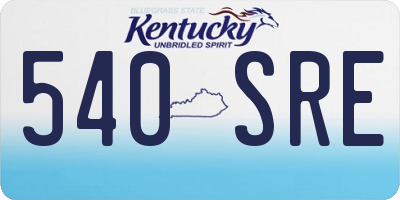 KY license plate 540SRE