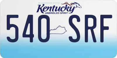 KY license plate 540SRF