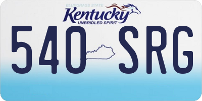 KY license plate 540SRG