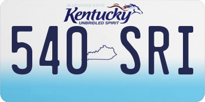 KY license plate 540SRI