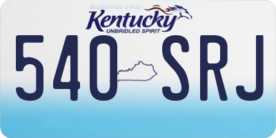 KY license plate 540SRJ