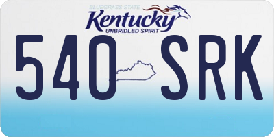 KY license plate 540SRK