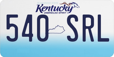 KY license plate 540SRL