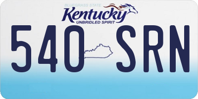 KY license plate 540SRN
