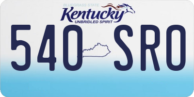 KY license plate 540SRO